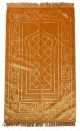 Tapis de prière adulte ultra-doux avec motif mosaïque et franges torsadées - Couleur Jaune or Tapis de prière adulte ultra-doux avec motif mosaïque et franges torsadées - Couleur Jaune or
