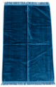 Tapis de prière adulte ultra-doux - Couleur bleu océan unie sans motifs - frange torsadée Tapis de prière adulte ultra-doux - Couleur bleu océan unie sans motifs - frange torsadée