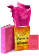 Coffret cadeau rose pour femme : Le Noble Coran avec couleurs Arc-en-ciel, La Citadelle du Musulman, Tapis en velours et Livre "Pour une vie Heureuse"