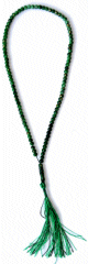 Sabha (Chapelet) 99 perles de couleur vert avec motifs dores