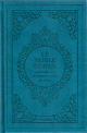 Le Noble Coran et la traduction en langue francaise de ses sens - bilingue francais/arabe avec index - Edition de luxe couverture cartonnee en cuir Bleu-turquoise