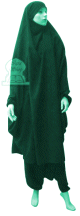 Jilbab deux (2) pièces cape et sarouel (pantalon) - Couleur Vert émeraude Jilbab deux (2) pieces cape et sarouel (pantalon) - Couleur Vert emeraude