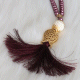 Chapelet "Sebha" de luxe a 99 perles en cristal decoration metallique et perles - Couleur violet