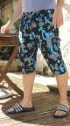 Pantacourt ete - Bermuda de plage - Short de bain - Sarouel de Bain long genoux pour homme motif camouflage militaire - Couleur noir, gris et bleu turquoise