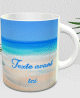 Mug Cadeau - Tasse avec message personnalise (plage - sable - mer - coquillages)