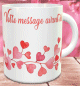 Mug cadeau avec branche de coeurs - Tasse avec deux messages personnalisables (Coeur et Amour)