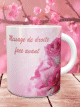 Tasse rose personnalisable avec messages ou prenoms de votre choix (Mug Fleurs Roses)