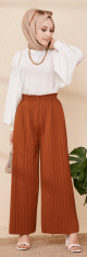 Pantalon plissé ample pour femme - Couleur tabac Pantalon plissé ample pour femme - Couleur tabac