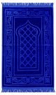 Tapis de prière adulte ultra-doux avec motif mosaïque frange torsadée - Couleur Bleu roi Tapis de prière adulte ultra-doux avec motif mosaïque frange torsadée - Couleur Bleu roi