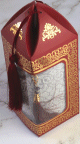 Coffret Cadeau Musulman dore : Tapis decore brillant et Chapelet (Cadeaux pour Musulmans) - Couleur Bordeaux dore
