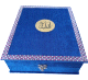 Coffret Cadeau en bois et velours pour Coran ou livres avec inscription islamique - Couleur bleu