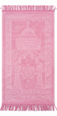 Tapis bébé enfant musulman couleur rose clair avec motif rosace