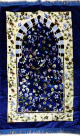 Tapis de prière musulman pour adulte bleu marine avec motifs fleurs multicolores Tapis de priere musulman pour adulte bleu marine avec motifs fleurs multicolores