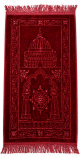 Tapis bébé / enfant musulman couleur rouge avec motif rosace