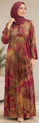 Robe longue de maison en velours INAYA