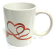 Mug personnalisable (prenoms & messages) : Rubans sous forme de coeurs